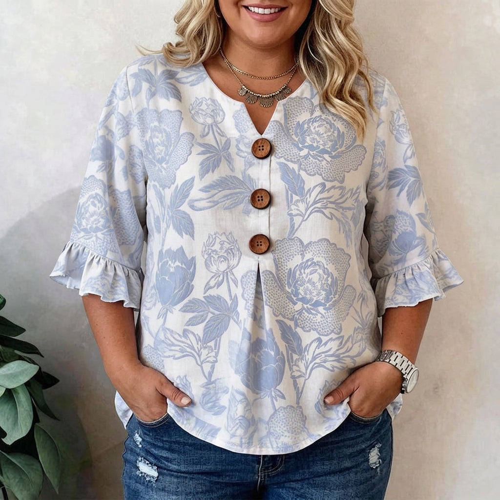Lucienne | Vintage Blommig Blus