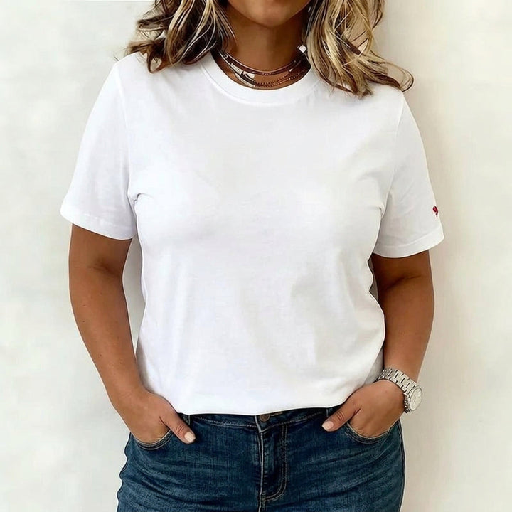 Nadia | Casual T-shirt i Enfärgade Färger