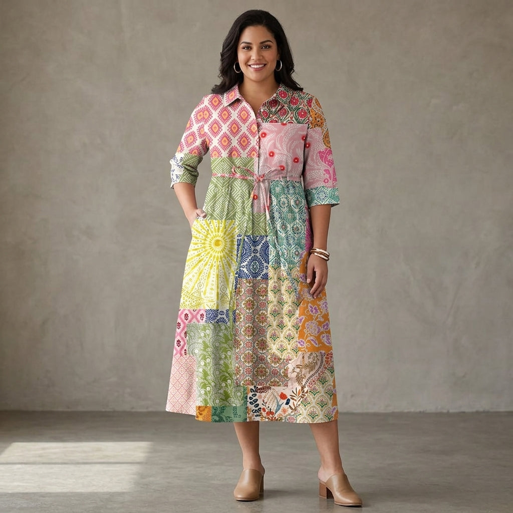 Sora | Bohemisk Patchwork Klänning