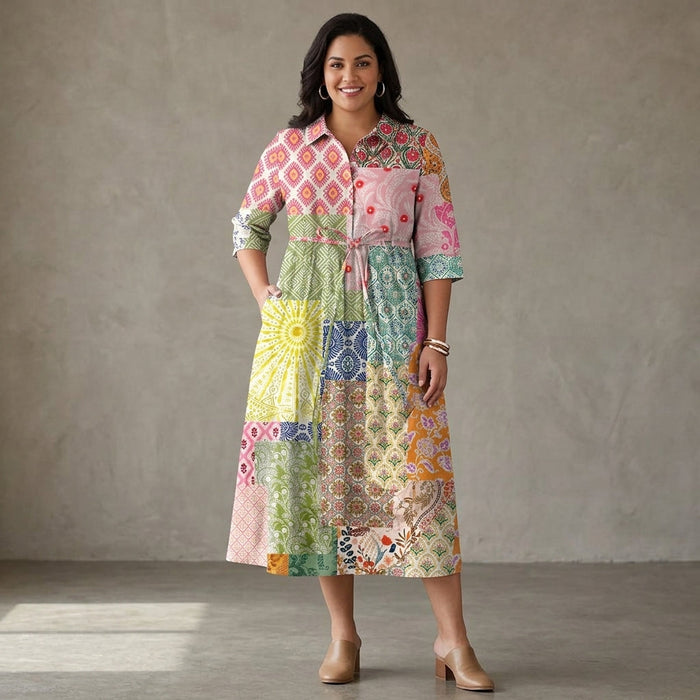 Sora | Bohemisk Patchwork Klänning