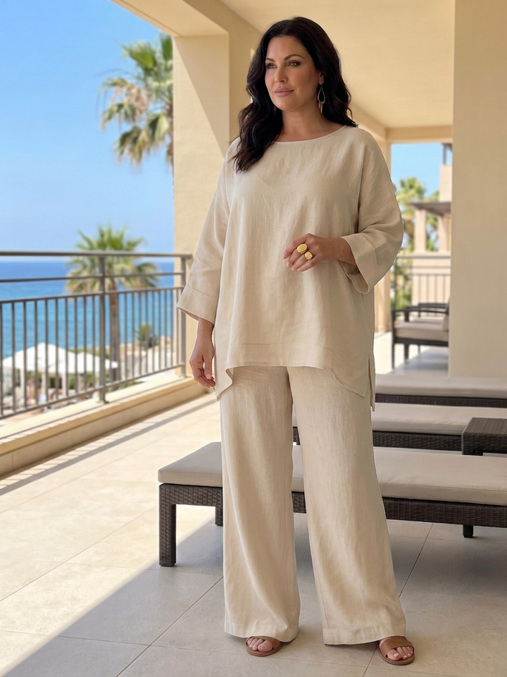 Isabeau | Oversized Tunika med Vida Byxor