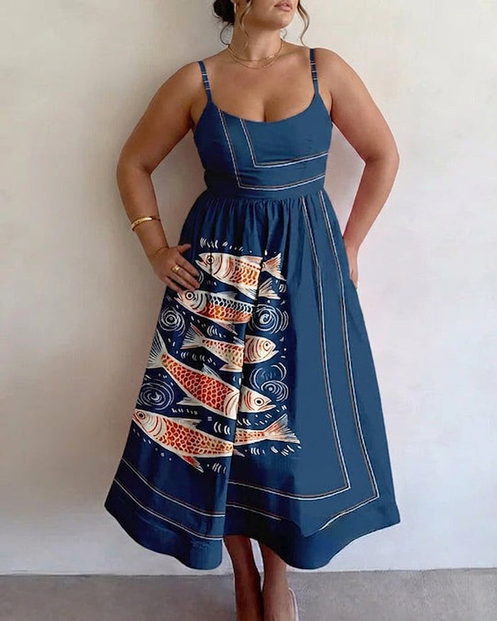 Kaia | Ocean Tide Midi Klänning