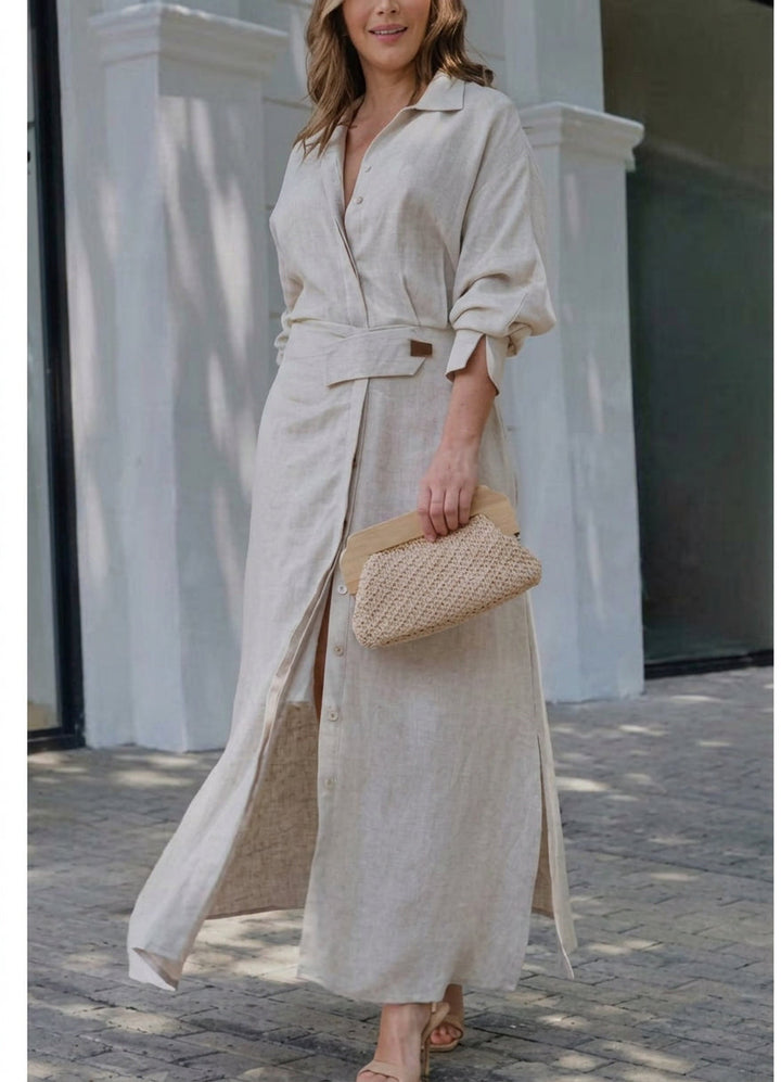 Wren Elegant Knytdress: Chic Pendling Långärmad Stil