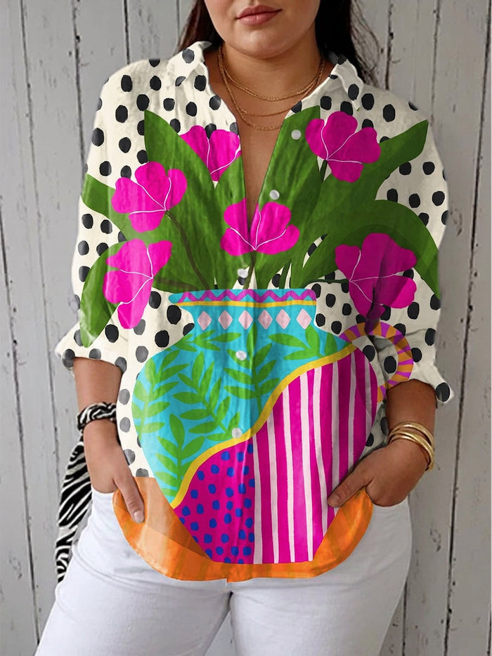 Romaine – Blommig Grafisk Blus
