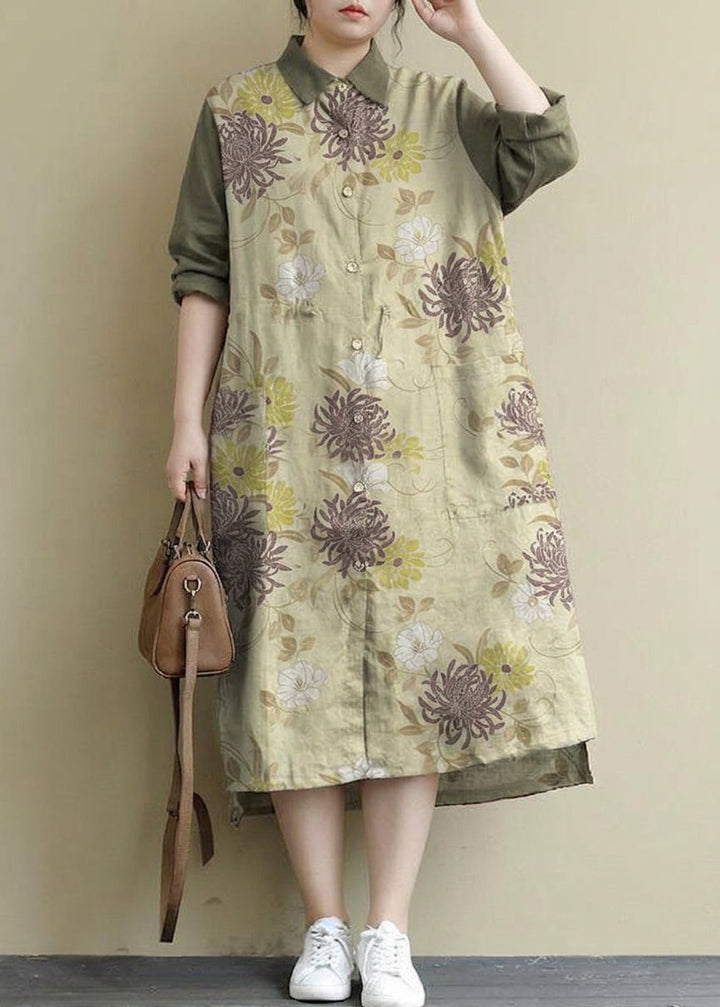 Isolde - Röd Linne Skjortklänning Casual Oversize Vår Maxi Klänningar