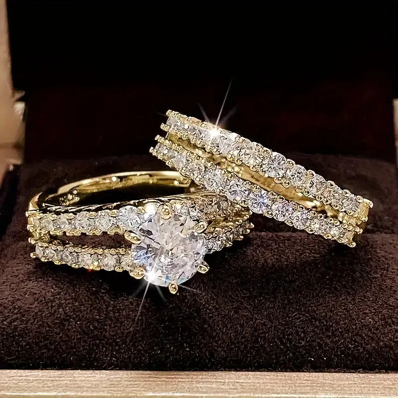 Celestine Strålande Ring Set | Guld