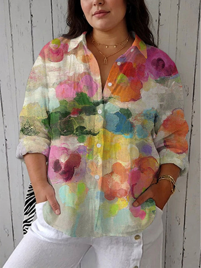 Hattie – Vattenfärgsblommig Blus