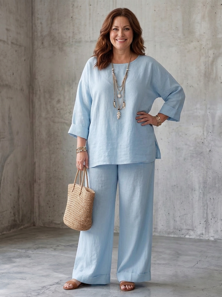 Isabeau | Oversized Tunika med Vida Byxor