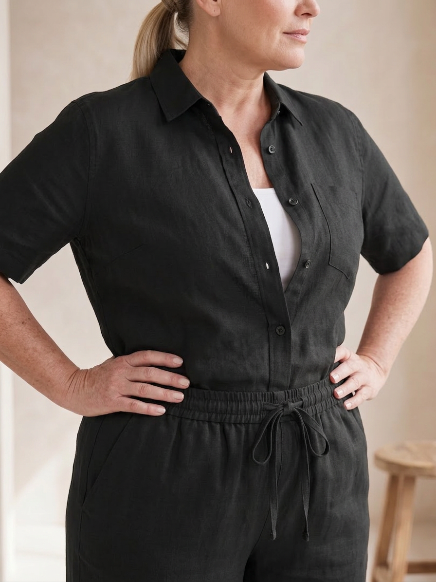 Paloma | Långärmad Skjorta och Taperade Byxor Set