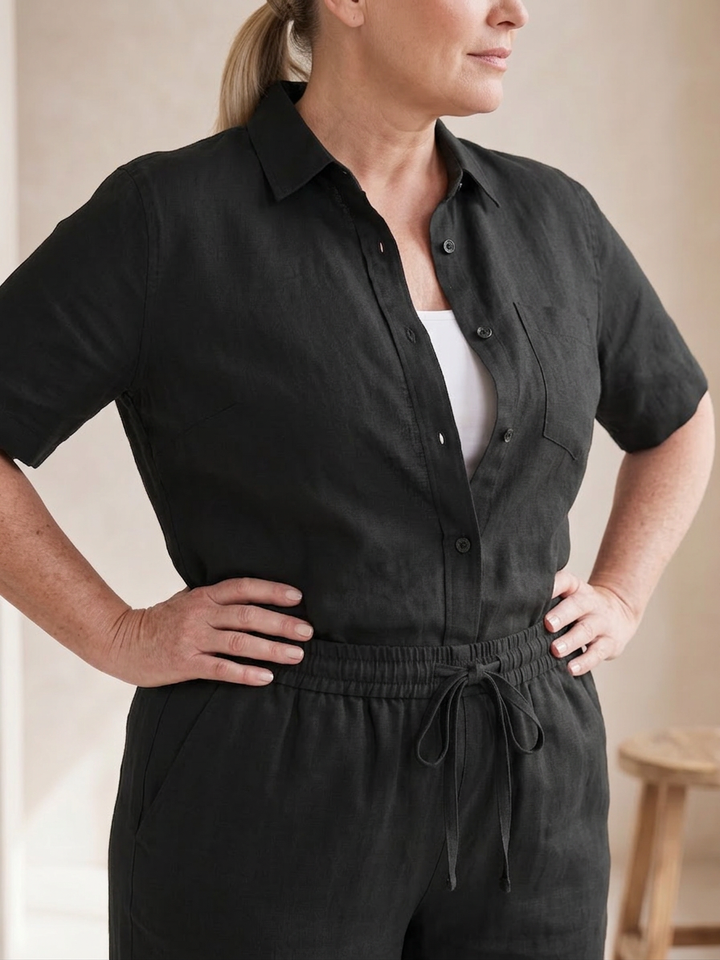 Paloma | Långärmad Skjorta och Taperade Byxor Set