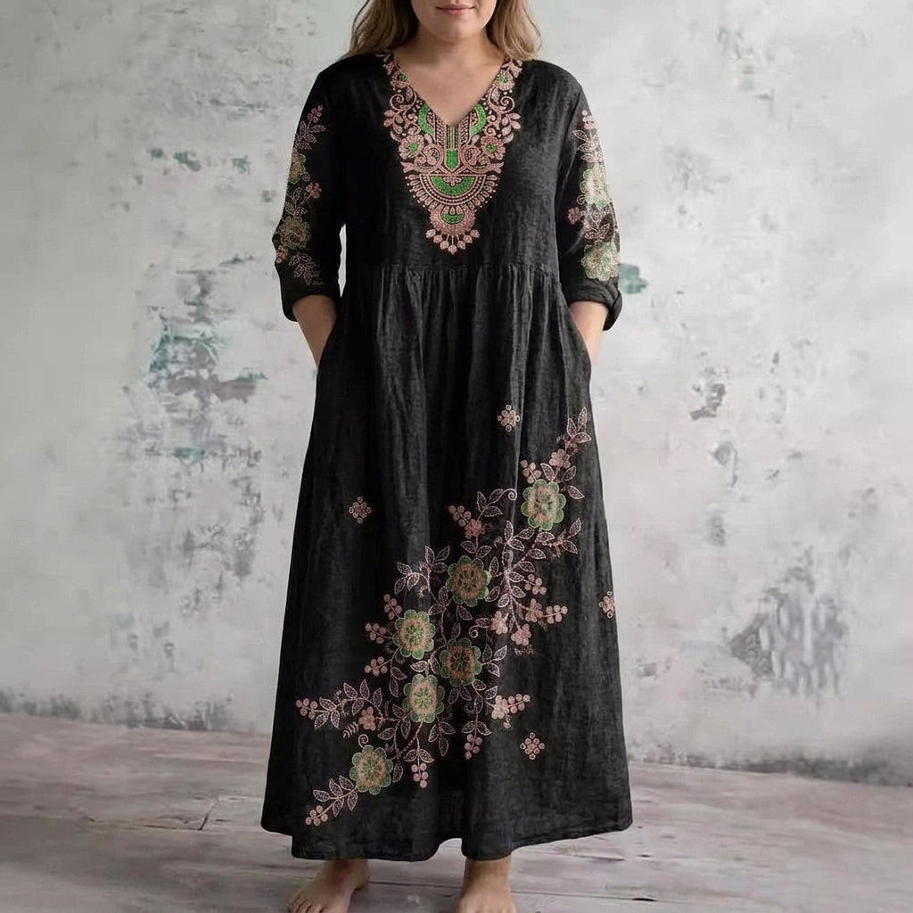 Harlow | Broderad Elegans Maxiklänning
