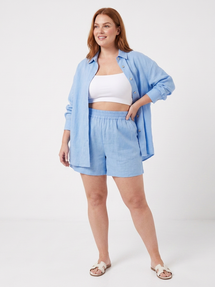 Clover | Croppad Spagettitopp och Vida Byxor Set