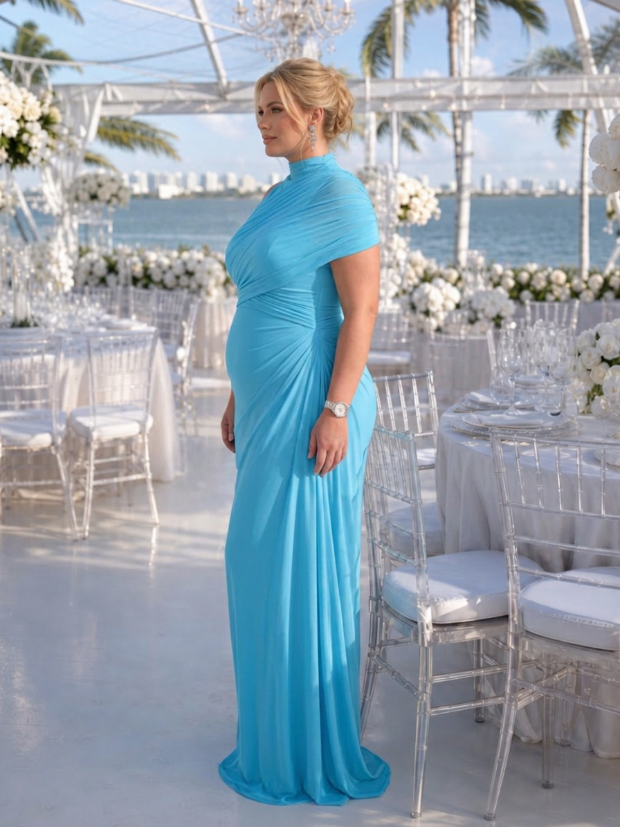 Etta | Maxiklänning med draperad bodice och en axel
