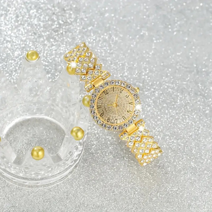 Luxe Radiance Guldur &amp; Armband Set | Guld