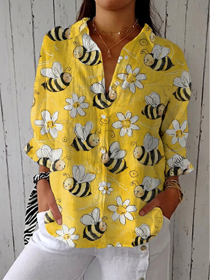 Sorrel - Blomstertryck Blus med Bin