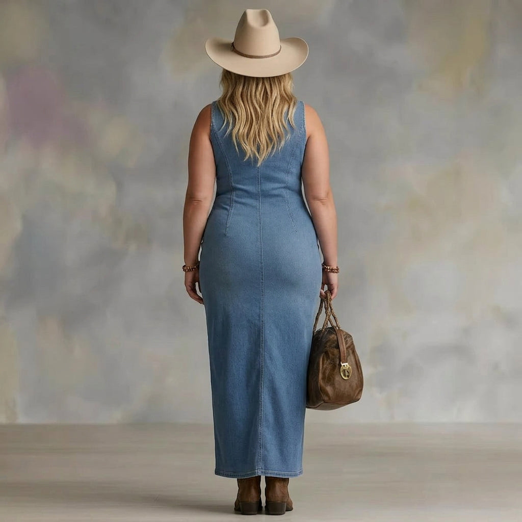 Noa Ärmlös Denimklänning