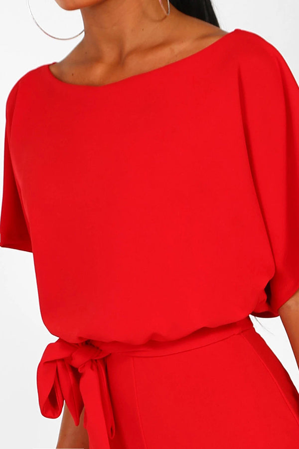 Cassia - Sommar knytning kortärmad jumpsuit