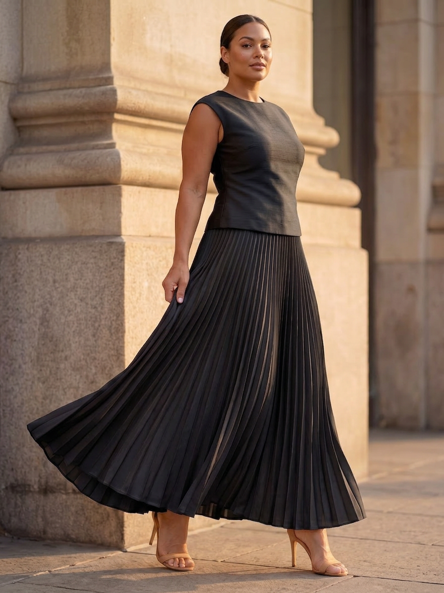 Fauna | Strukturerad Bodice Plisserad Kjol Set