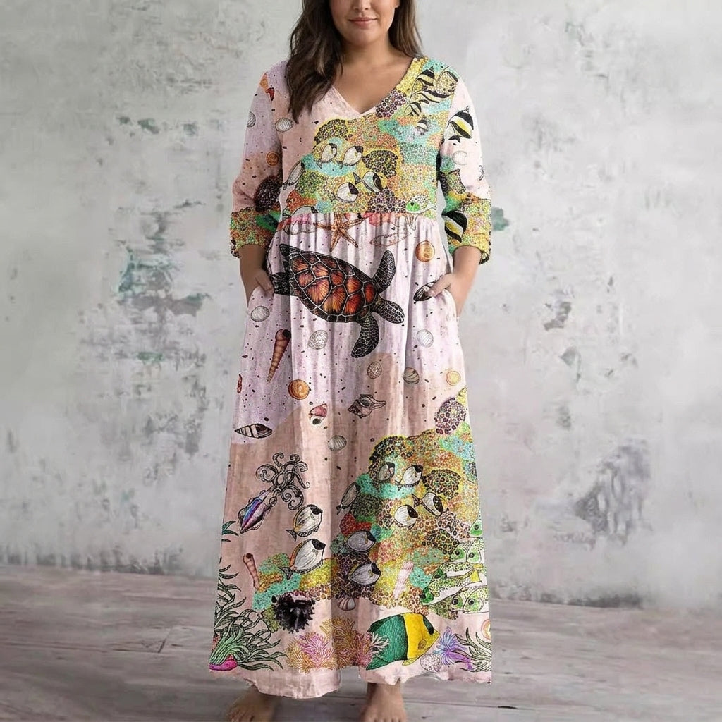 Leontine | Ocean Whimsy Maxi Klänning