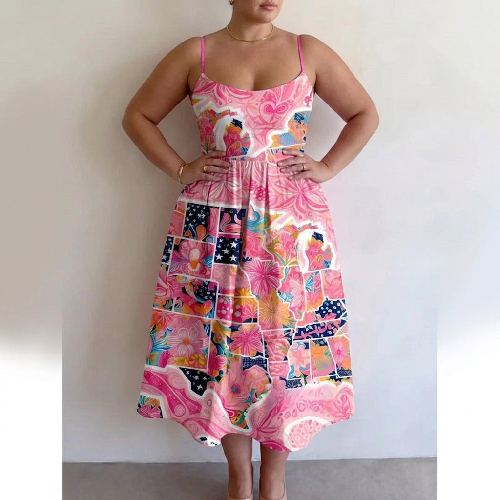 Vera | Blush Garden Midi Klänning