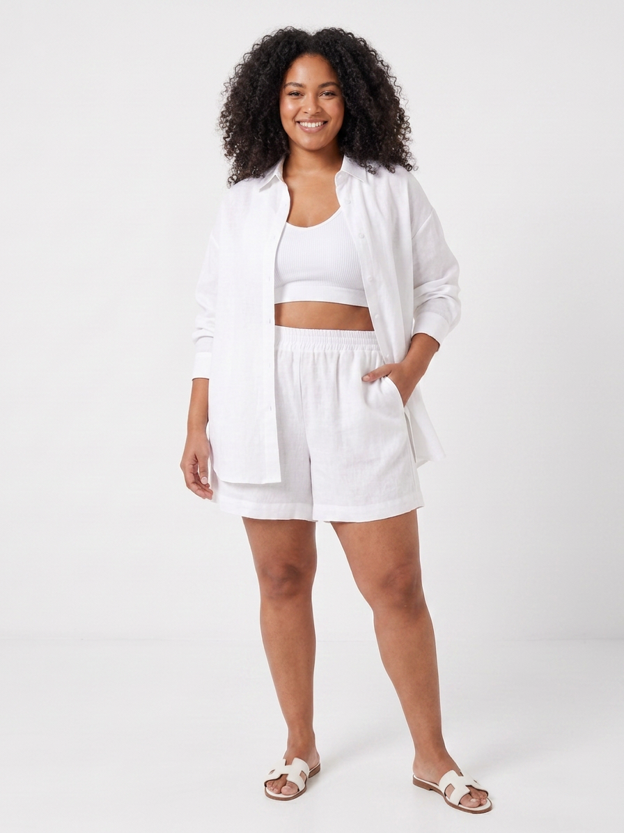 Clover | Croppad Spagettitopp och Vida Byxor Set