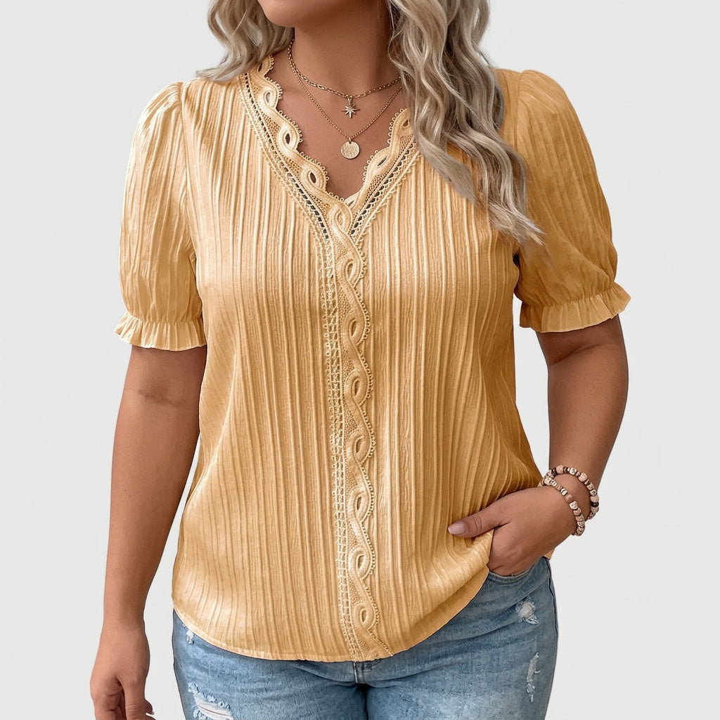 Cecily | Elegant V-ringad Blus