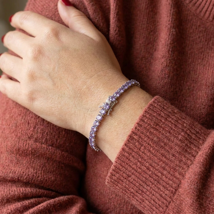 Zelda Tennisarmband | Vitt Guld