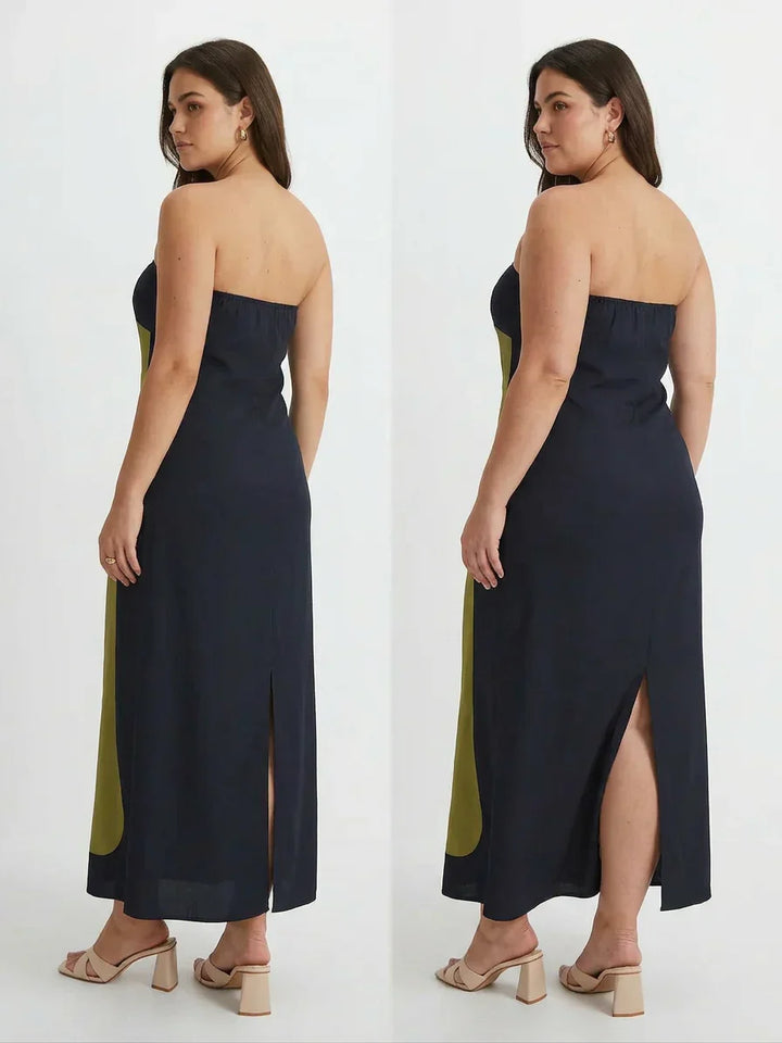 Zinnia - Abstrakt Off-Shoulder Maxiklänning