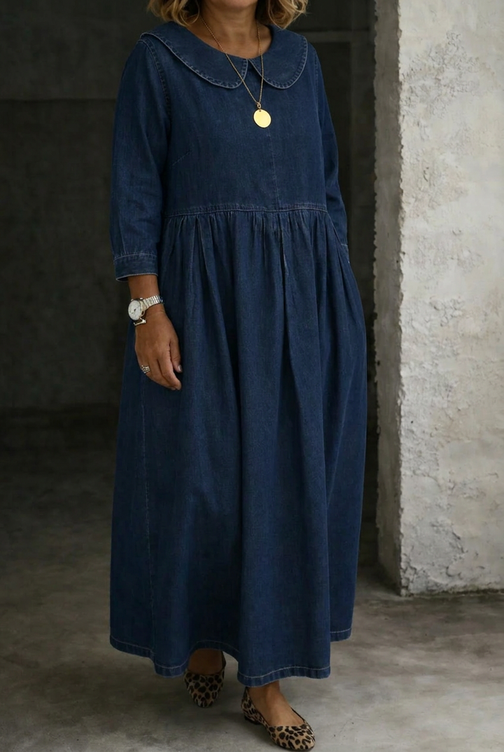 Camille | Peter Pan Krage Denim Klänning