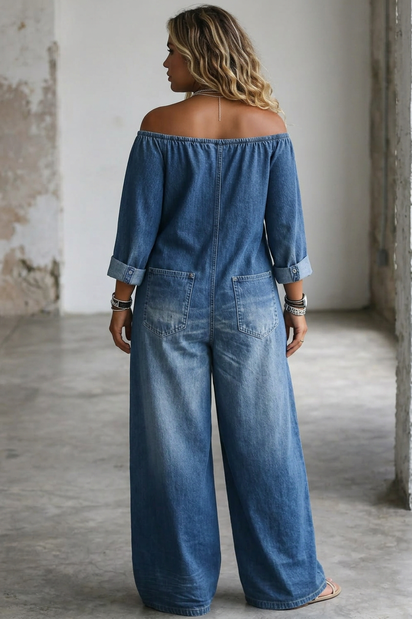 Zelda | Off Shoulder Long Sleeve Jumpsuit