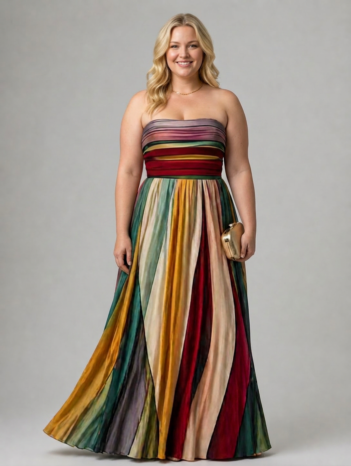 Stella & Grace™ | Bekväm Strapless A-Linje Klänning