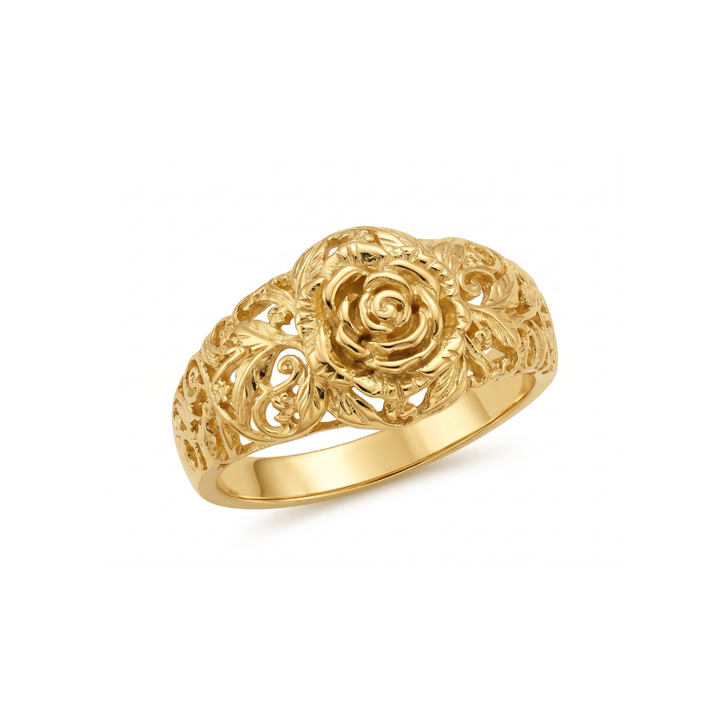 Zinnia Blomster Ring | Guld