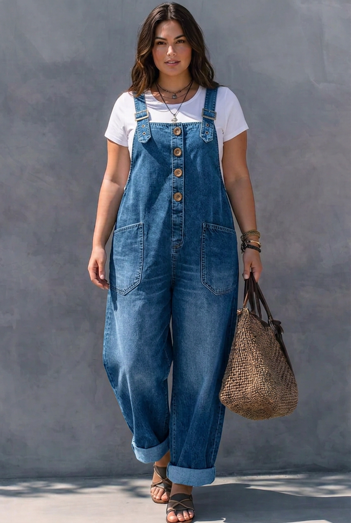 Hattie | Denim jumpsuit med elastisk midja