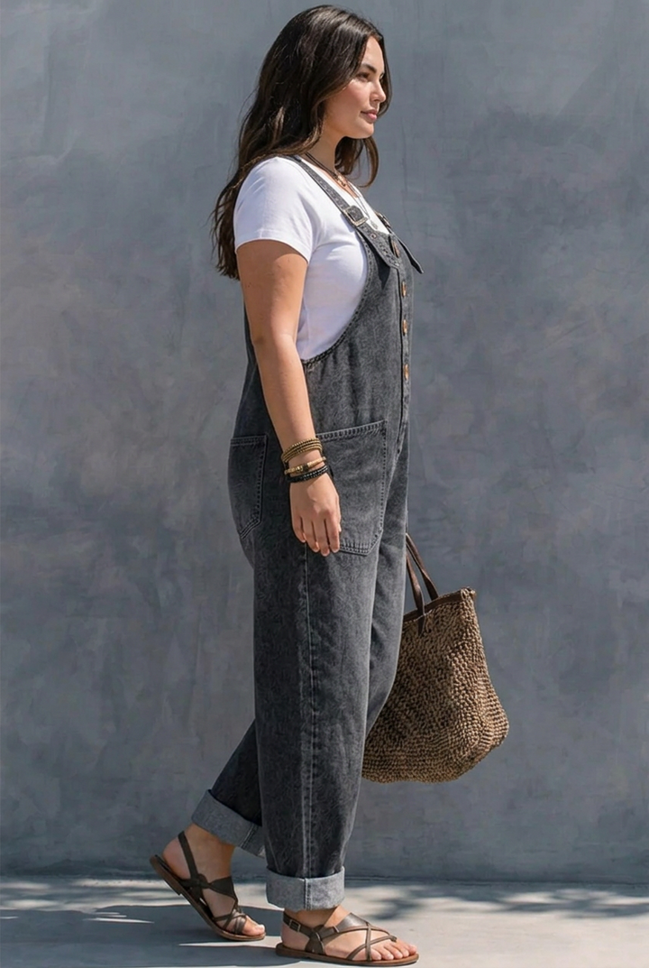 Hattie | Denim jumpsuit med elastisk midja
