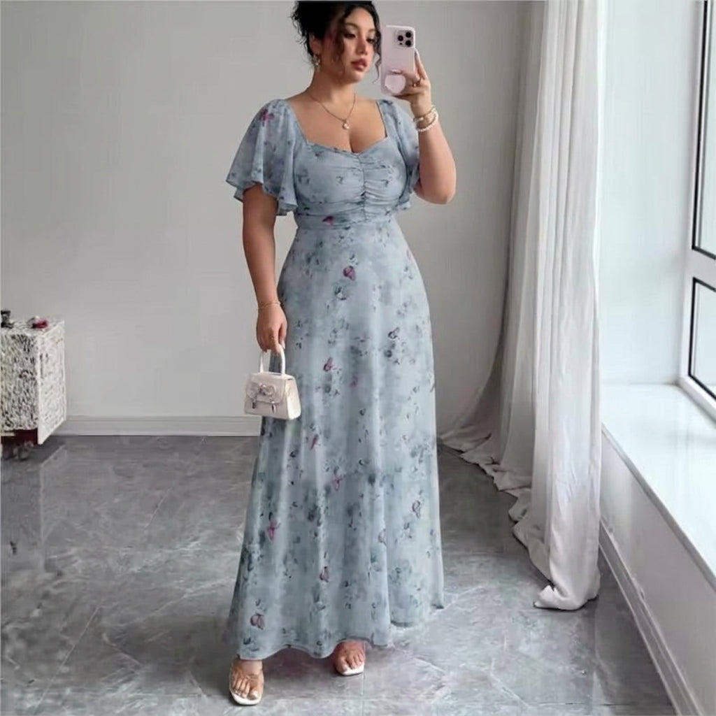 Naomi – Elegant Slim Klänning med Volangärmar