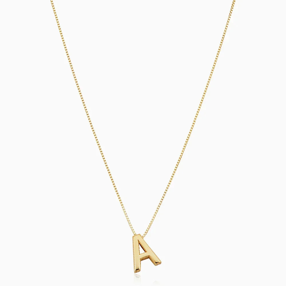 Maia bokstavsinitialhalsband | Vitt Guld