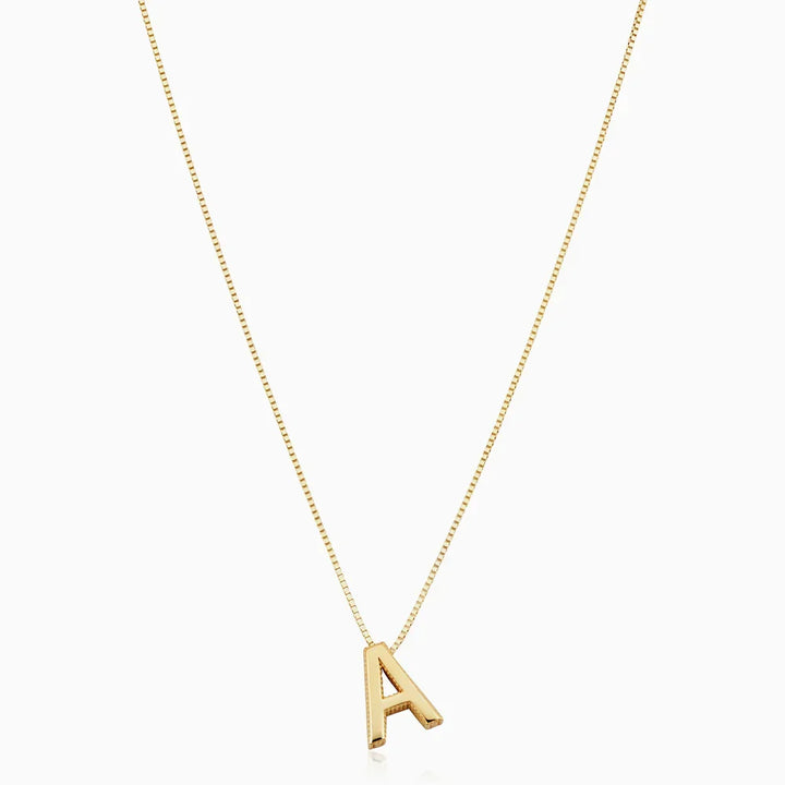 Maia bokstavsinitialhalsband | Vitt Guld
