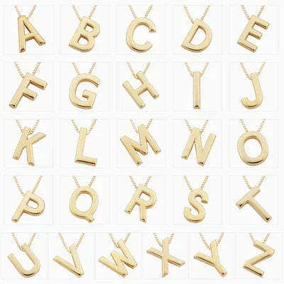 Maia bokstavsinitialhalsband | Vitt Guld