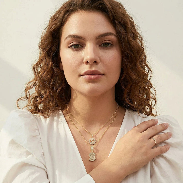 Amaya bokstav initialhalsband set | Guld