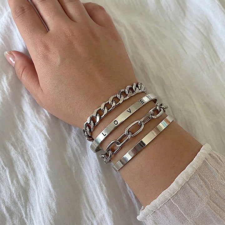 Mika Mercer Armband Set | Vitt Guld