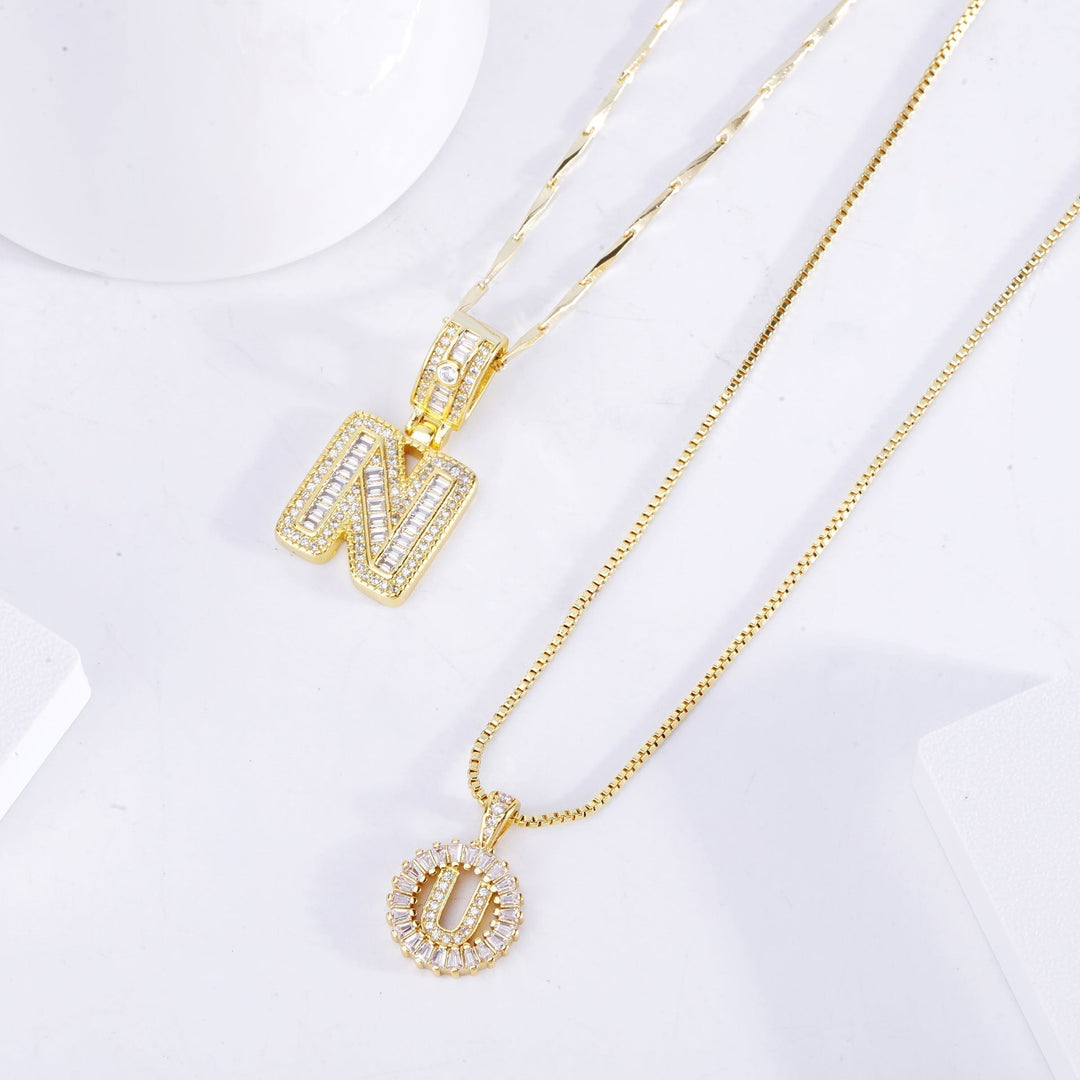 Amaya bokstav initialhalsband set | Guld
