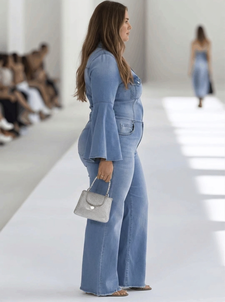 Wren - Långärmad jumpsuit med vida ben