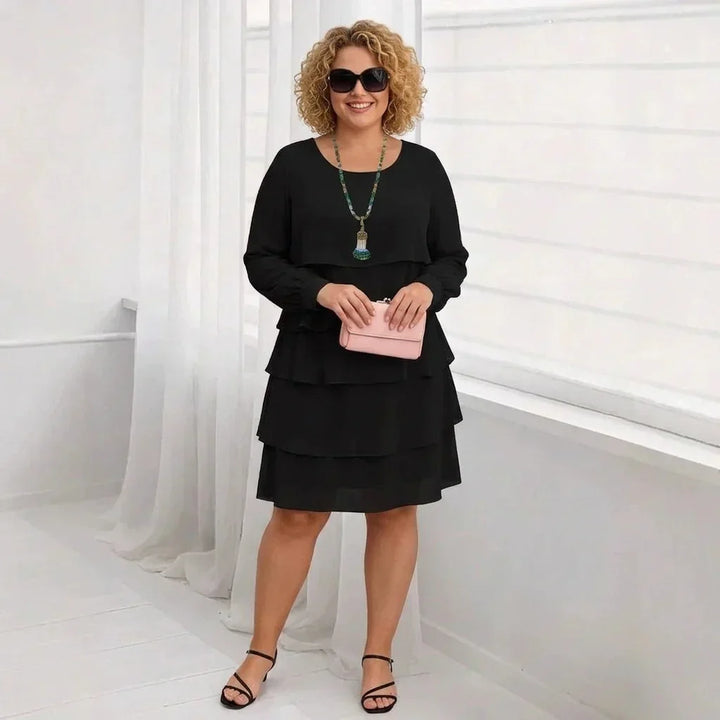 Anaïs | Elegant Comfort Ruffle Dress Lång Ärmar