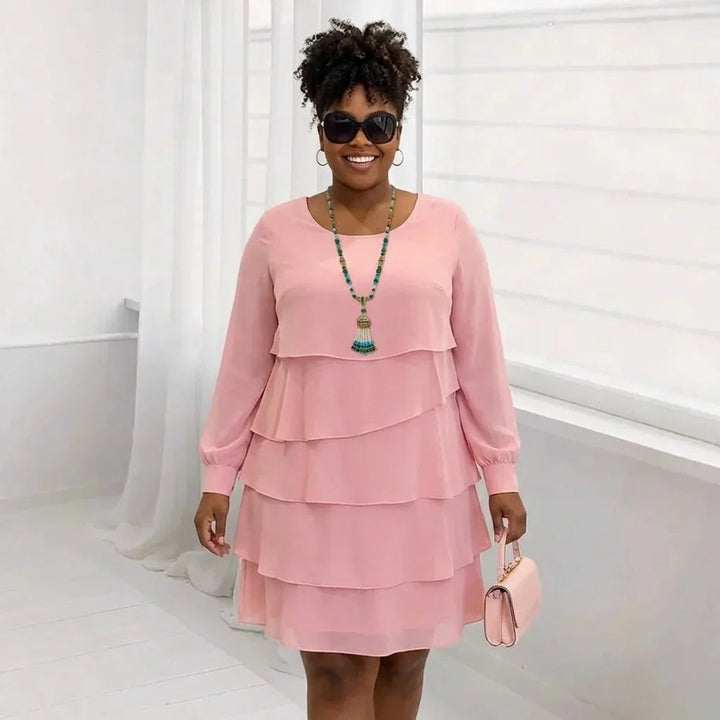 Anaïs | Elegant Comfort Ruffle Dress Lång Ärmar