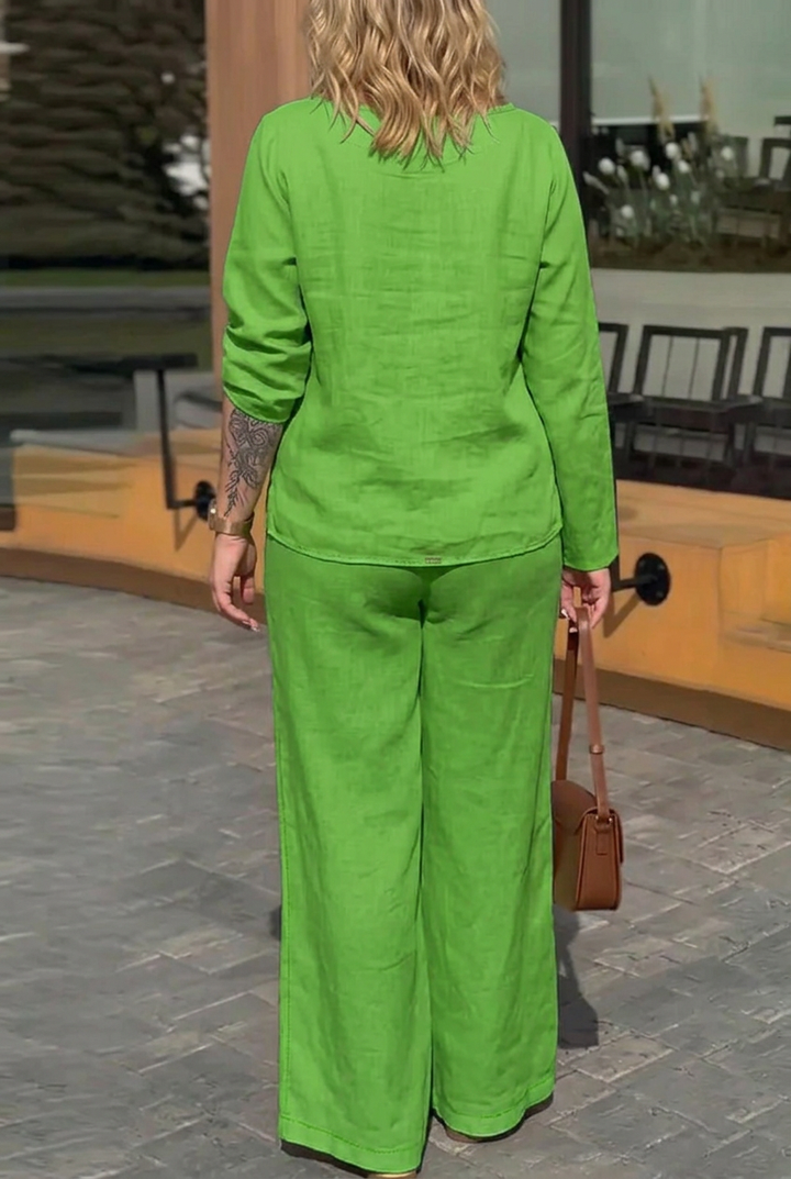Saoirse - Dam Rundhalsad Långärmad Byxdress