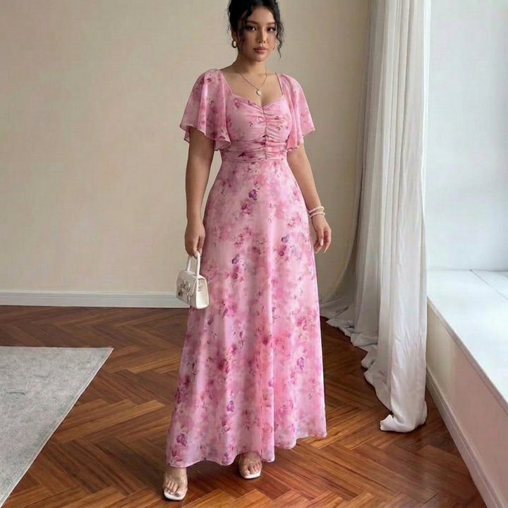 Naomi – Elegant Slim Klänning med Volangärmar