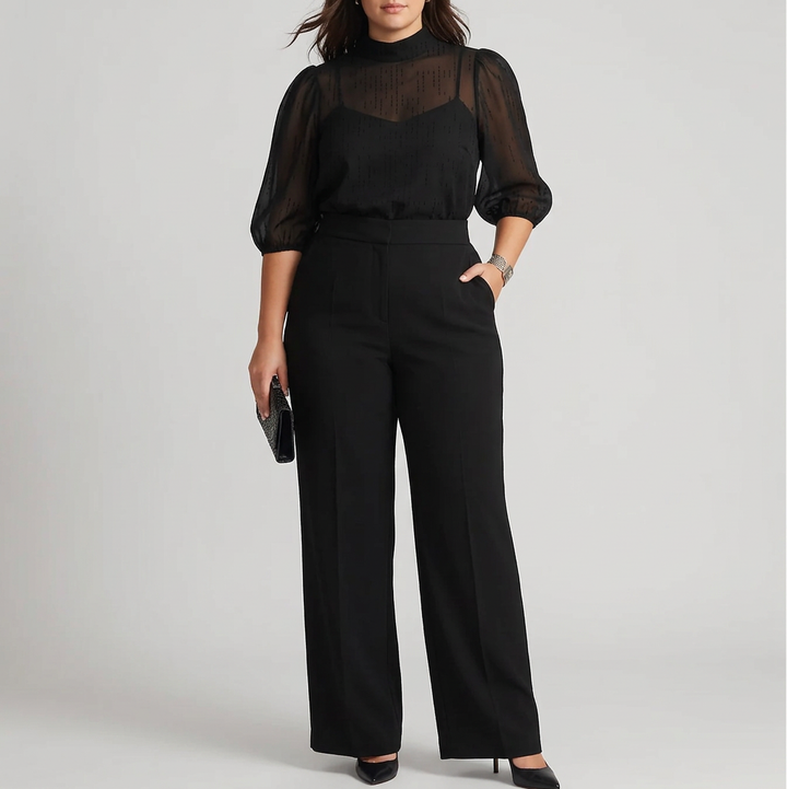 Elke | Top och vida byxor tre-dels set