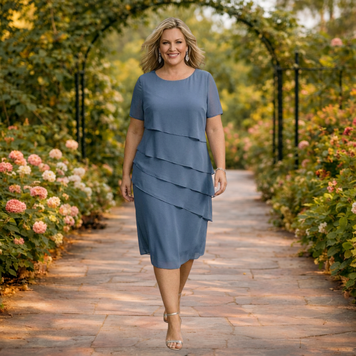 Alma | Lager av Chiffon Midi Klänning
