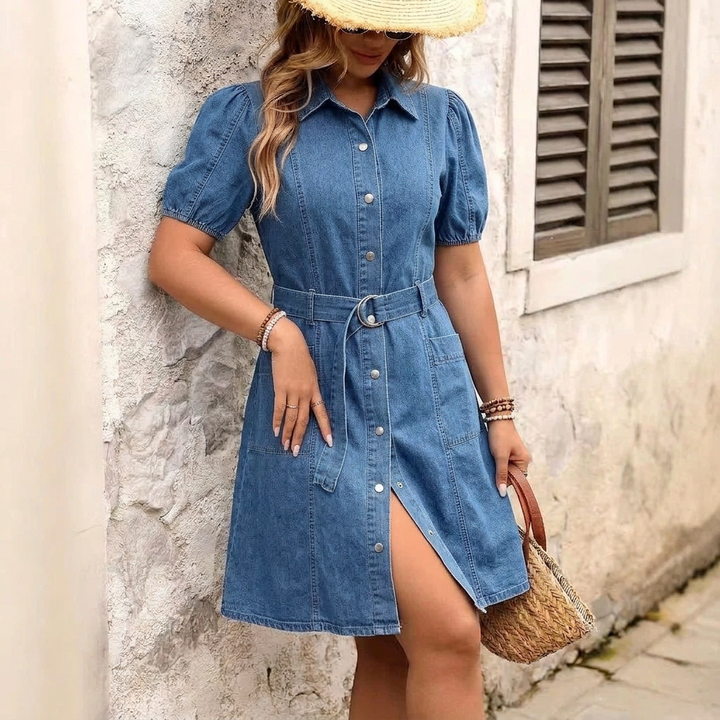 Floriane Europeisk Denim Klänning