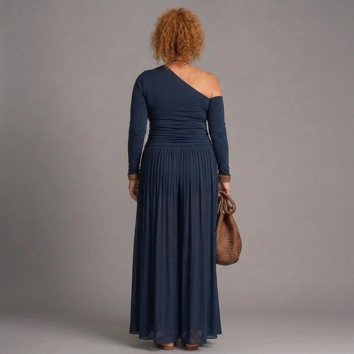 Tova | Enaxlad Fitted Top och Plisserad Maxikjol Set